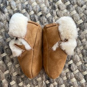 UGG Tan and Cream Kids Slippers